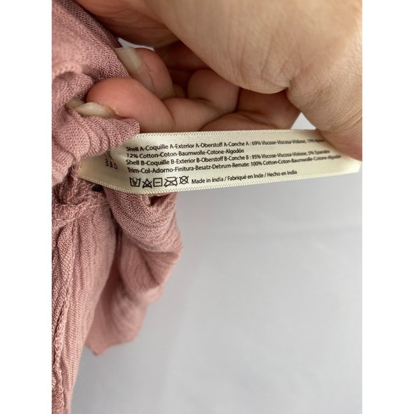 Free People NWT Adella Cami Crochet Lace Spaghetti Strap Top Dusty Mauve XS New - Picture 7 of 9